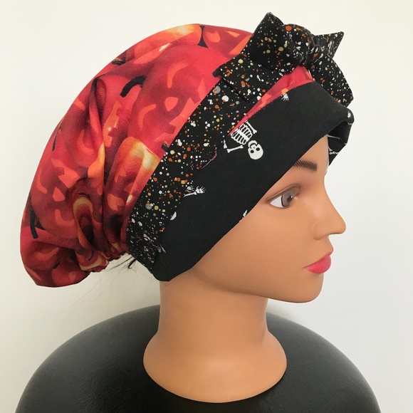 Scrub CAP/HAT *Reversible *Long Ties *Halloween - Picture 3 of 16